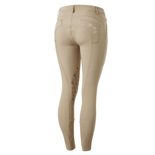 Horze Women's Kaitlin Knee Patch Breeches - Plaza Taupe Light Brown