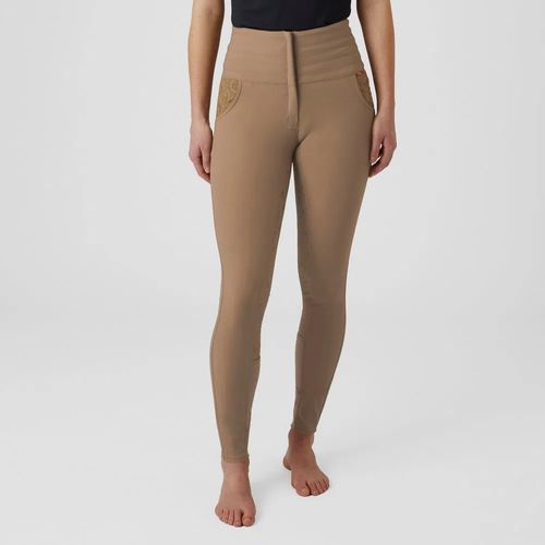 B Vertigo Women's Natalia Full Seat Breeches w/Lace Detail - Fossil Brown
