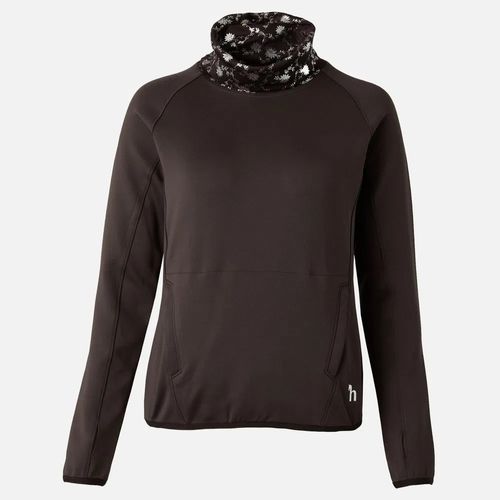 Horze Women's Kaitlin Turtleneck Sweater w/ Flower Design - After Dark Brown
