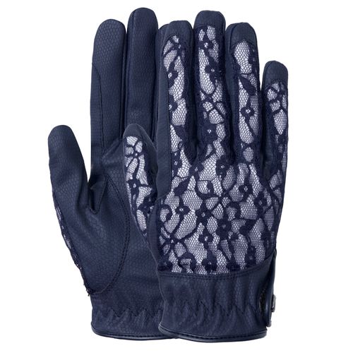 B Vertigo Women's Cooling Lace Riding Gloves - Dark Navy
