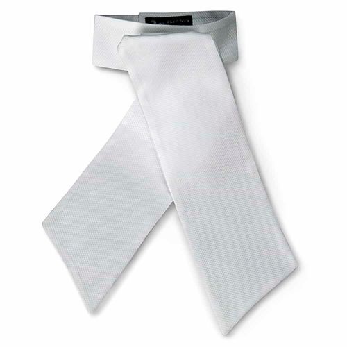 RJ Classics Camden Pre-Tied Stock Tie - White Cotton Pique