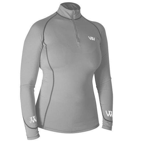 Woof Wear Women's Performance Quarter Zip Riding Shirt - Brushed Steel