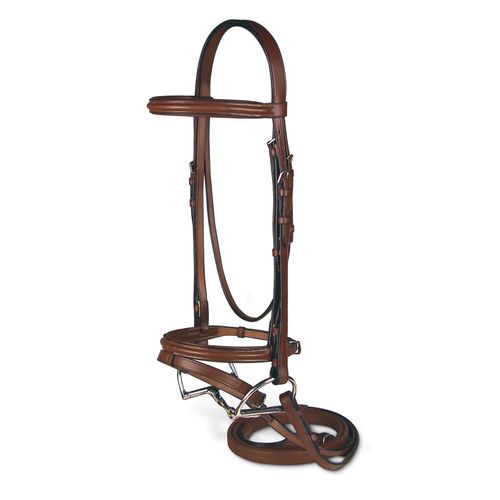 Passport Raised and Padded Bridle w/Flash - Brown