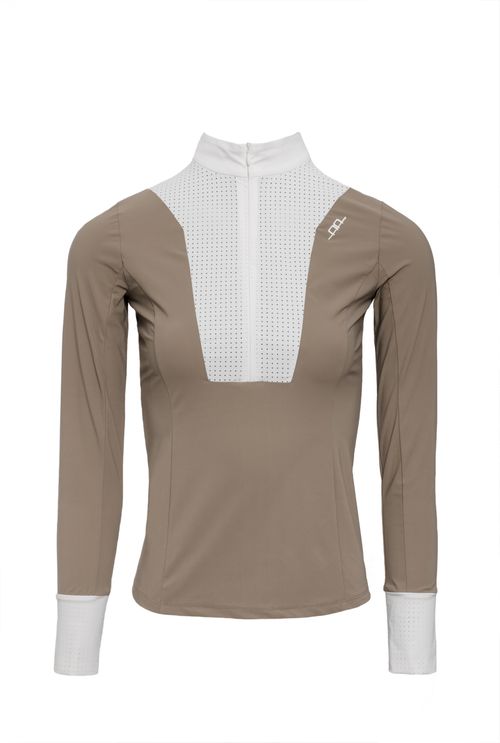 Alessandro Albanese Women's Vilamora Long Sleeve Zip Competition Shirt - Tan