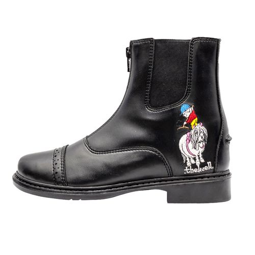 TuffRider Kids' Thelwell Sweep Front Zip Paddock Boots - Black