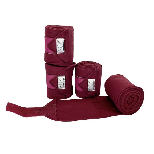 TuffRider Horse Fleece Polo Bandages - Burgundy
