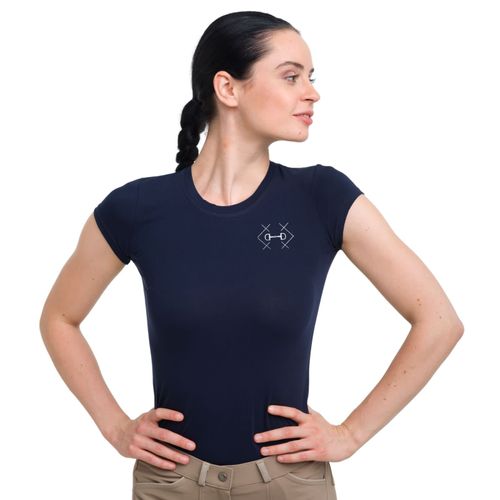 Cavalliera Women's Bit Short Sleeve Tee Shirt - Navy Blue