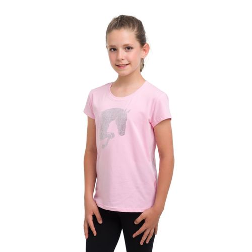 Cavalliera Kids' Jumping Star Short Sleeve Cotton Top - Rose