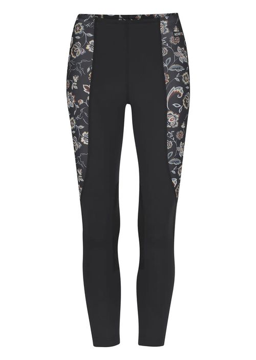 Kerrits Kids' Knee Patch Performance Tights - Black/Black Winter Bloom