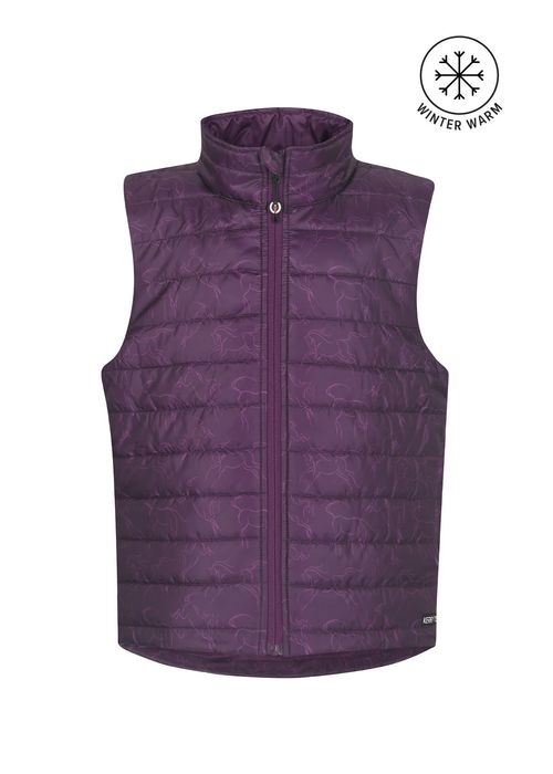 Kerrits Kids' Winter Whinnies Quilted Vest - Raisin Winter Whinnies