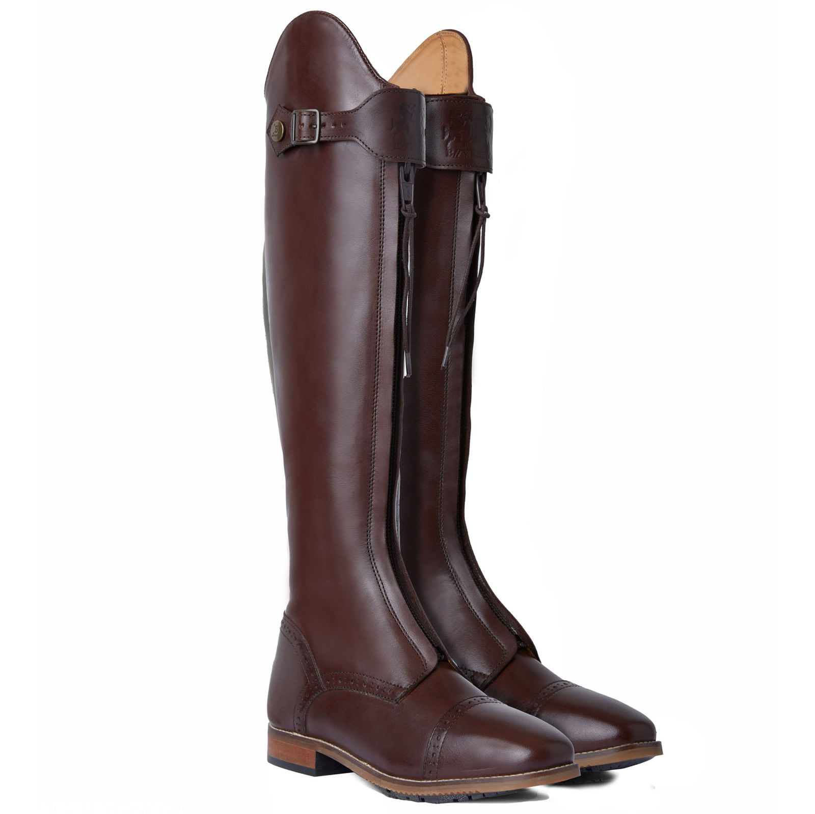 B Vertigo Canopus Front Zip Tall Boots - Dark Brown - Horze-39109-DBR