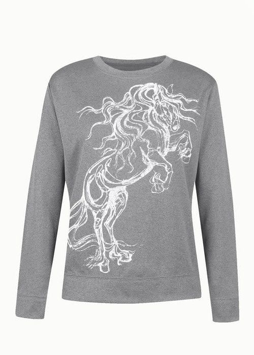 EQL Women's Recycled Fleece Graphic Sweatshirt - Horse Haven Grey