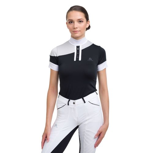 Cavalliera Women's High Performance Short Sleeve Oval Show Shirt - Black/Grey