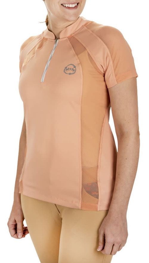 Equine Couture Women's EcoRider Ella Short Sleeve Sport Shirt - Pink Sand