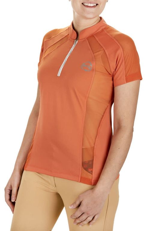 Equine Couture Women's EcoRider Ella Short Sleeve Sport Shirt - Coral