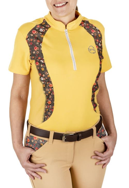 Equine Couture Women's EcoRider Shelby Short Sleeve Sport Shirt - Marigold