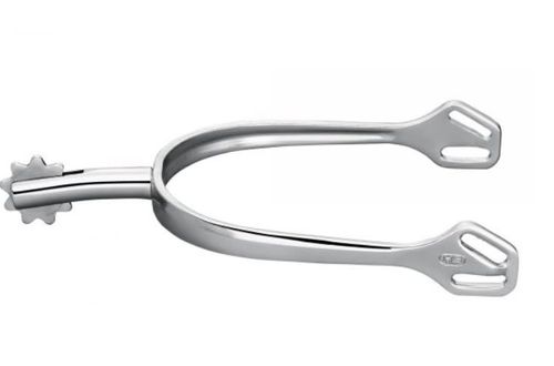Herm Sprenger 45mm Flat Neck Rowel #4 Ultra Fit Spurs - Stainless Steel