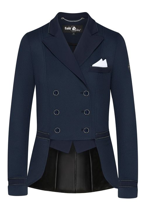 Fair Play Women's Elizabeth Comfimesh Short Tail Coat - Navy