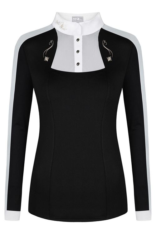 Fair Play Women's Lorella Long Sleeve Competition Shirt - Black/White