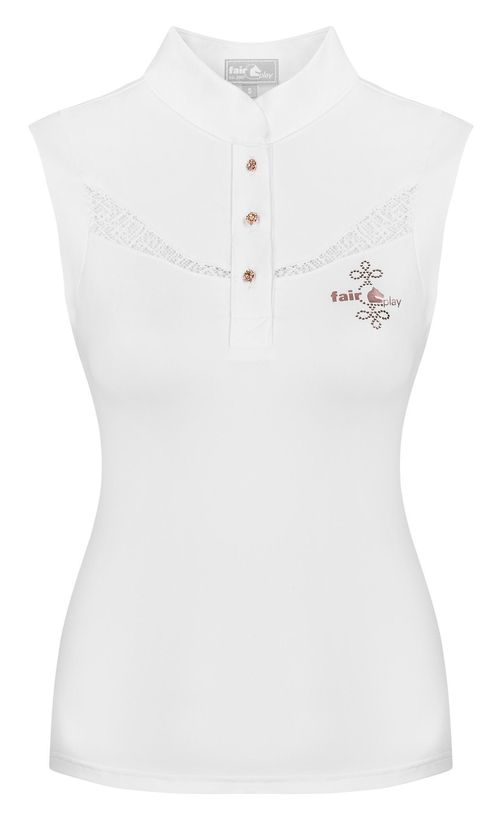 Fair Play Women's Cecile Rose Gold Sleeveless Competition Shirt - White