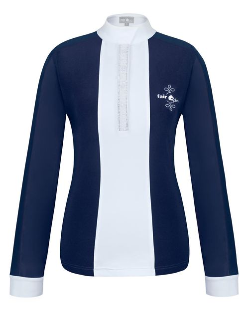 Fair Play Women's Claire Pearl Long Sleeve Competition Shirt - Navy/White