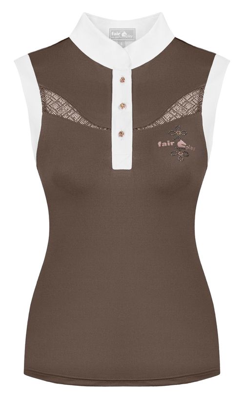 Fair Play Women's Cecile Rose Gold Sleeveless Competition Shirt - Taupe Grey