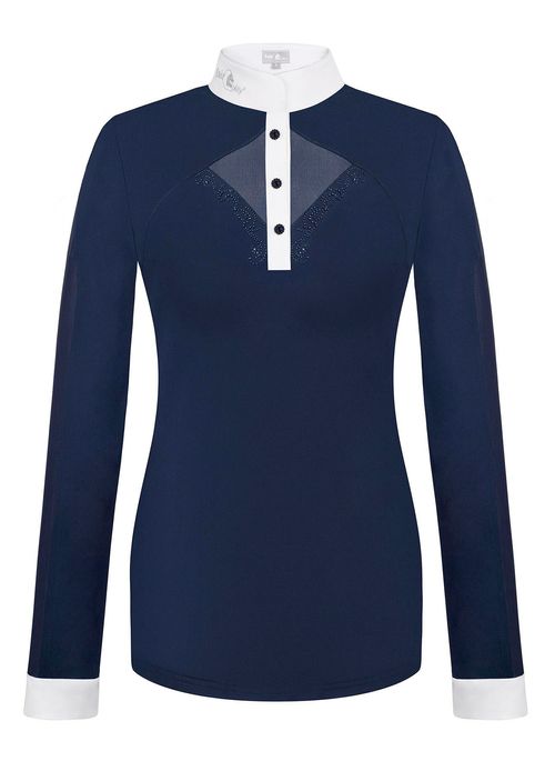 Fair Play Women's Cathrine Long Sleeve Competition Shirt - Navy/White