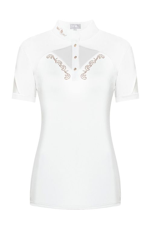 Fair Play Women's Cathrine Rose Gold Short Sleeve Competition Shirt - White