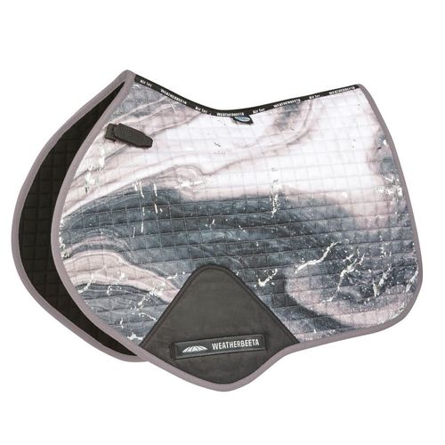 Weatherbeeta Prime Marble Shimmer Prime Saddle Pad - Grey/Silver Swirl Marble