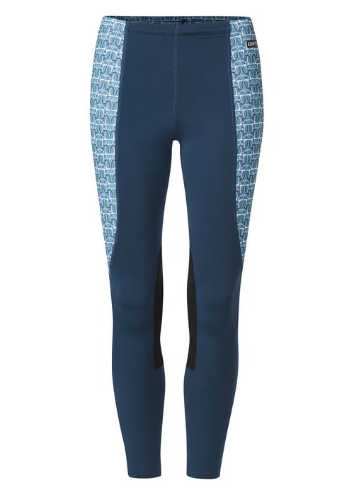 Kerrits Kids' Knee Patch Performance Tights - Lagoon/Peacock Iron Bouquet