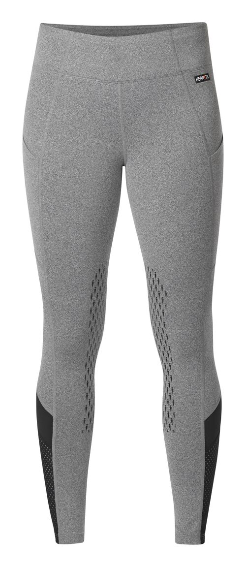 Kerrits Women's Free Style Knee Patch Pocket Tights - Charcoal Heather/Black