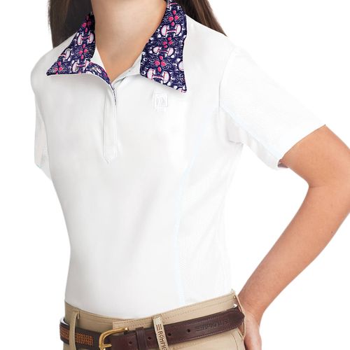 Romfh Kids' Sarah Short Sleeve Show Shirt - White/Lilly Bits Juicy Pink