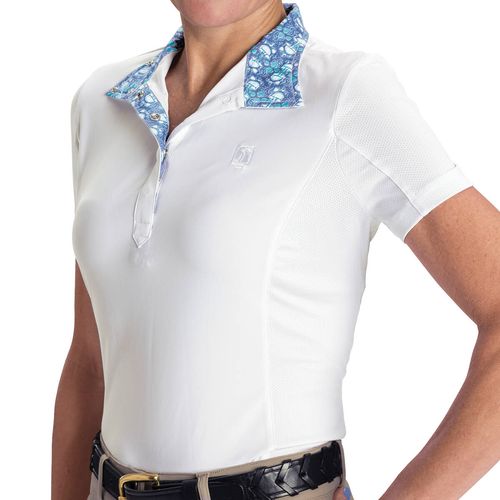 Romfh Women's Lindsay Short Sleeve Show Shirt - White/LillyBits Very Peri/Mint