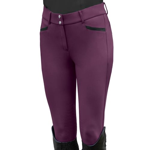 Ovation Women's Elegance Dynamic Knee Patch Breeches - Berry/Black