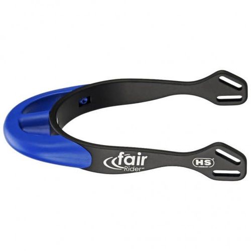 Herm Sprenger 25mm Rounded Neck Fairrider Spurs - Black Aluminum/Blue
