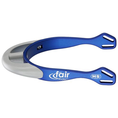 Herm Sprenger 25mm Rounded Neck Fairrider Spurs - Blue Aluminum/Silver