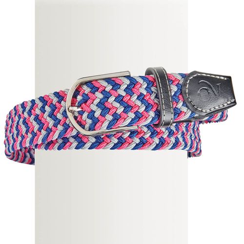 Ovation Women's Braided Stretch Belt - Grey/Bright Blue/Orchid