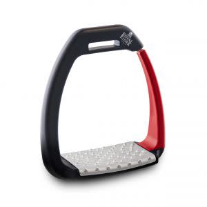 Royal Rider Concept Stirrups - Black/Red/Aluminum Pad