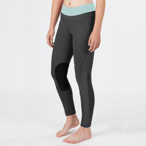 Irideon Kids' Synergy Knee Patch Tights - Graphite/Mint