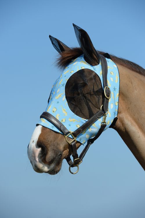 Weatherbeeta Deluxe Stretch Bug Eye Saver w/Ears - Seahorse Print