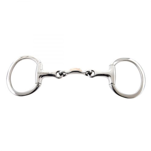 Korsteel Stainless Steel Copper Quarter Moon Mouth Eggbutt Snaffle Bit