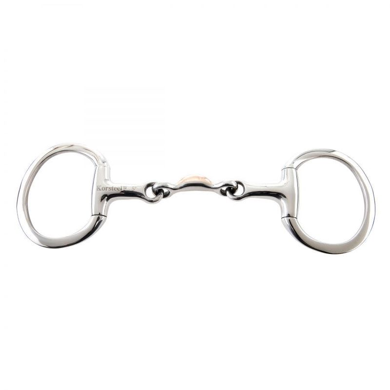 Korsteel Stainless Steel Copper Quarter Moon Mouth Eggbutt Snaffle Bit ...