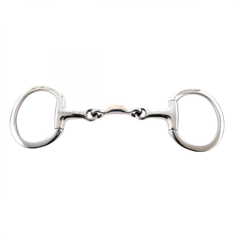 Korsteel Stainless Steel Copper Quarter Moon Mouth Eggbutt Snaffle Bit ...