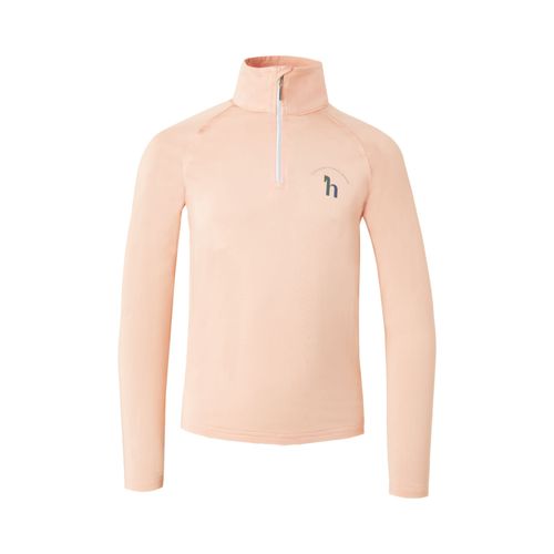 Horze Kids' Lola Long Sleeved Half Zip Tech Shirt - Shrimp Pink