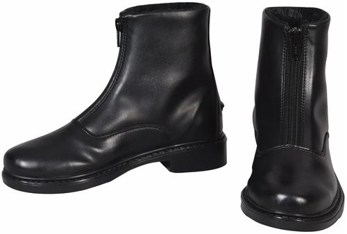 BARGAIN: TuffRider Kids' Starter Winter Fleece Lined Front Zip Paddock Boots - 1 - Black