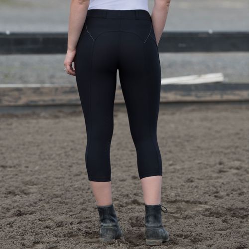 OUTLET: Irideon Women's Issential Capriole Capri Knee Patch Tights - Small - Black