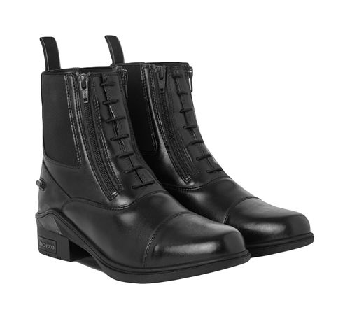Horze Women's Kingston Paddock Boot w/Two Zip Front - Black
