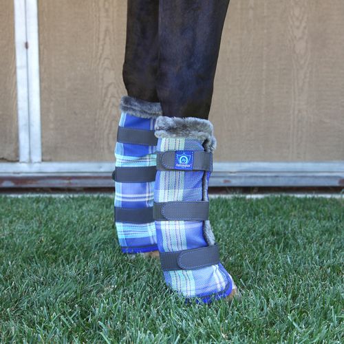 Kensington Protective Fly Boots w/Fleece Trim - Blue Ice