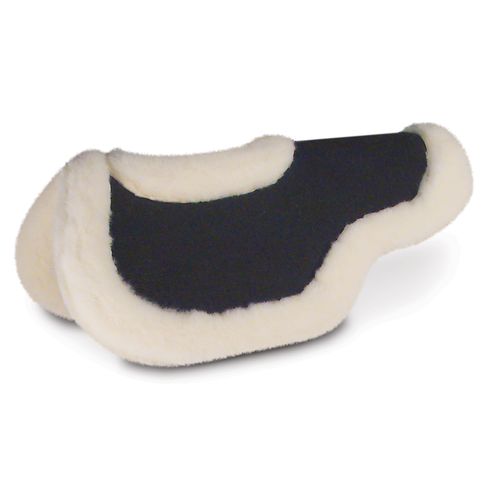 WoolBack Black Felt Wither Relief Half Pad - Natural/Black