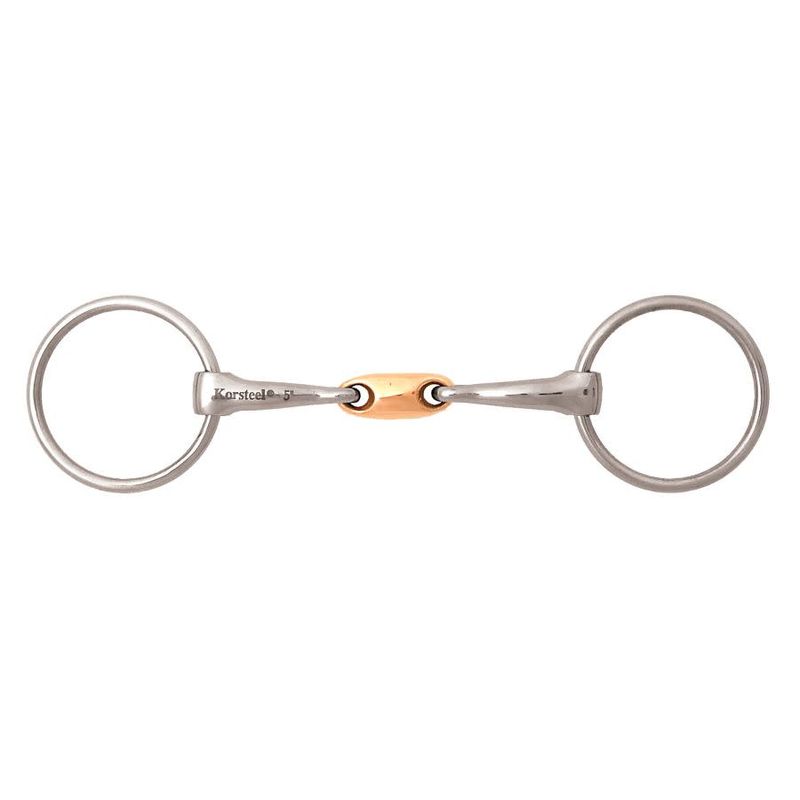 Korsteel Edelstahl Trense 'French Link Half Cheek', 5 Zoll (127 Mm), Grau – Für Pferde